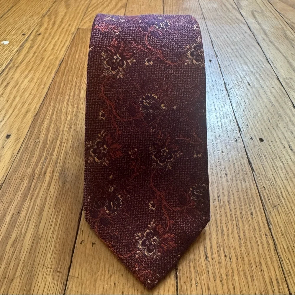 C2 by Calibrate Burgundy Floral Tie - Picture 8 of 10